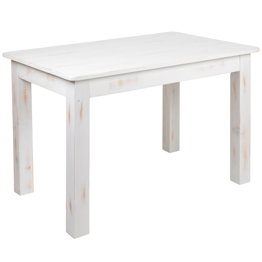 Jessamine 46 x 30 Rectangular Antique Rustic Solid Pine Farm Dining Table