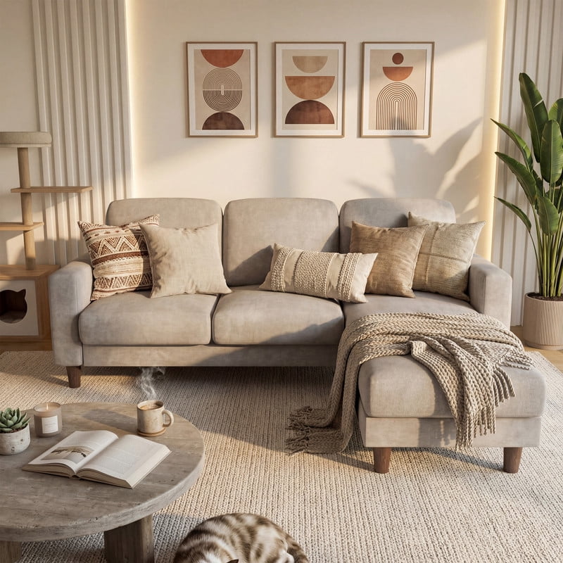 Homall Cloud Modular Sectional Sofa 3 Seat L-Shaped Cloud Oversized Sofa Couch for Living Room, Apartment and Small Space,Dark Gray