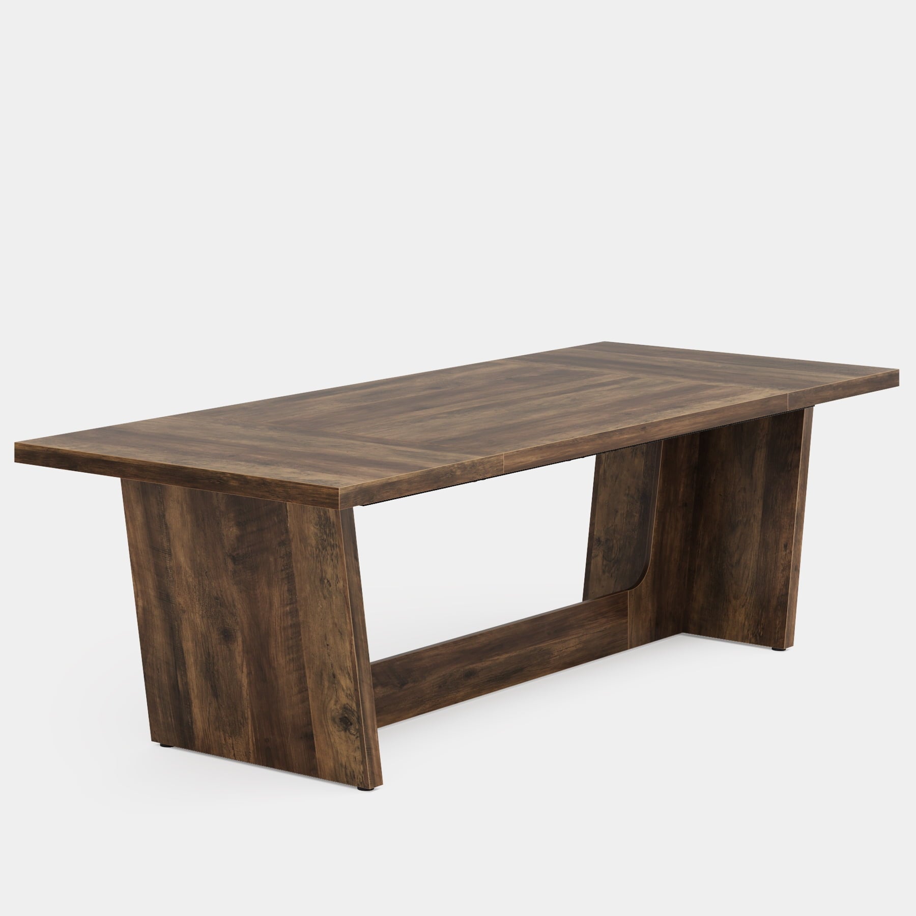 Fnova 70.87 Rectangular Dining Table for 4-6 People, Farmhouse Wood Kitchen Table with Sturdy Legs, Easy to Assemble