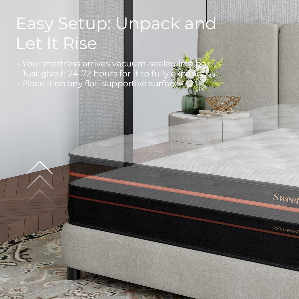 Sweetnight Twilighty 14 Cooling Gel Memory Foam Medium Firm Supportive Hybrid Mattress, Motion Isolation & CertiPUR-US Certified, Adult, Queen Size