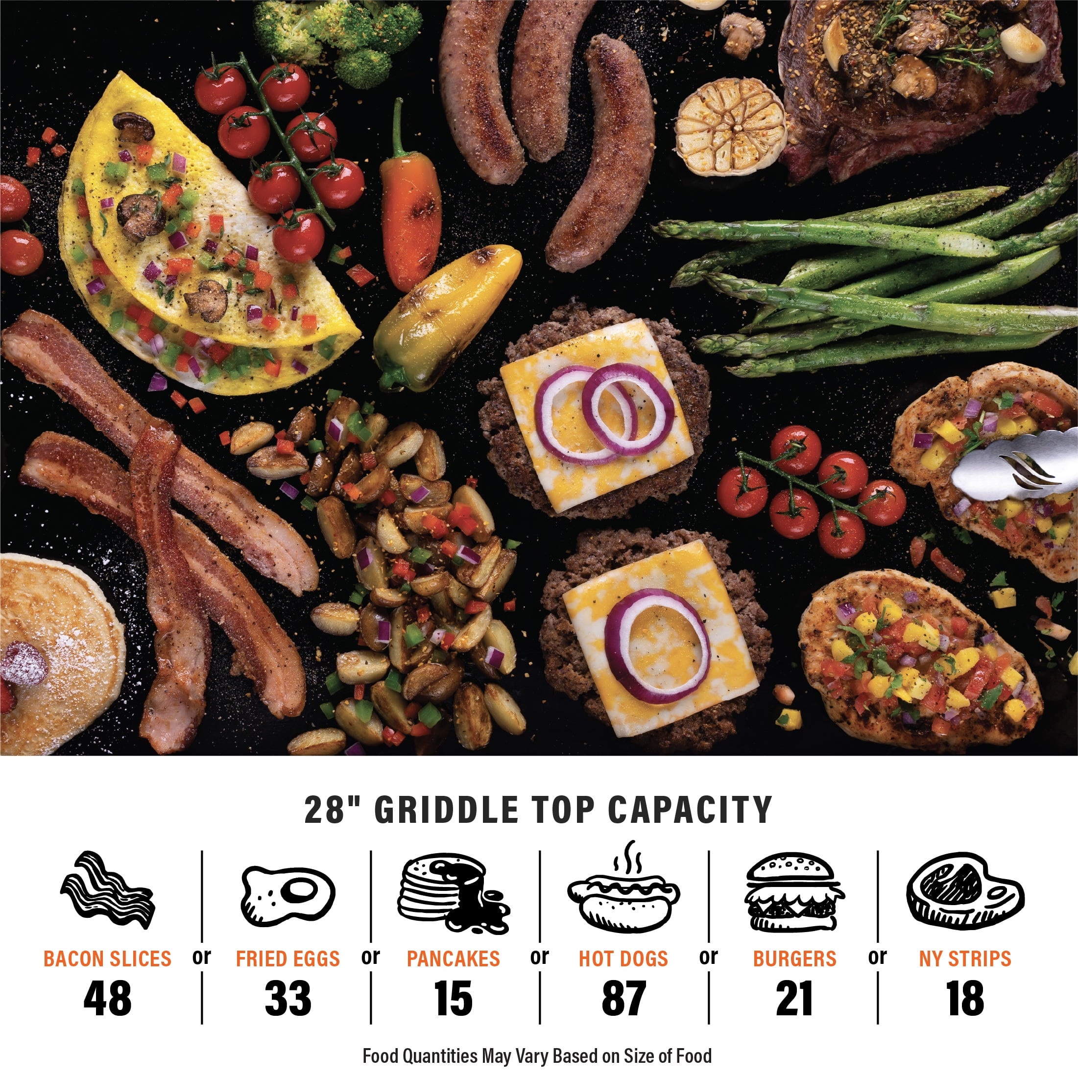 Blackstone Original Outdoor Griddle, 2-Burner 28 Flat Top Grill with Hard Cover, Black
