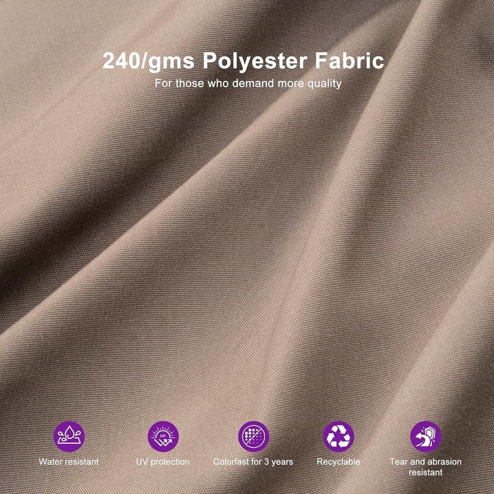 PURPLE LEAF Cantilever Umbrellas 12FT Square Large Patio Umbrella Offset Umbrella with 360°Rotation Tilting And Hanging Double Top, Grey