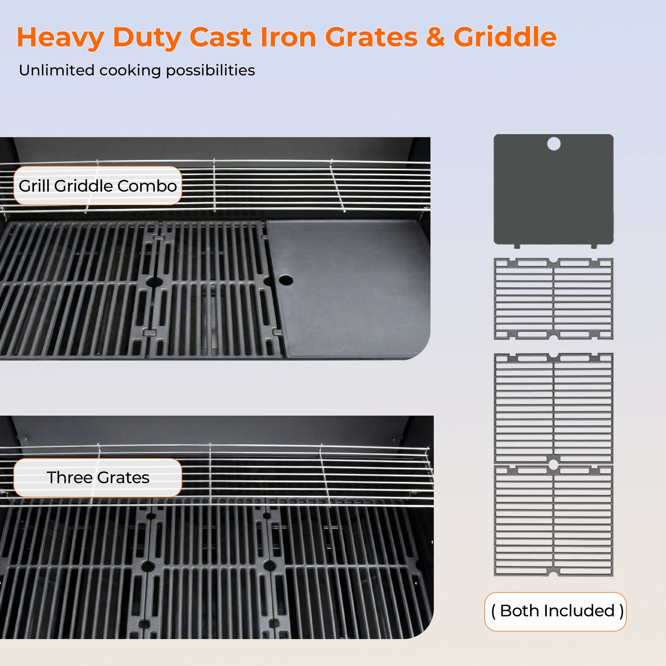 4 Burners Built-In Gas Grill, 40,000 BTU Outdoor Kitchen Grill with 653.2 Sq.in Cooking Area, LPG/NG, Perfect for Backyard BBQs
