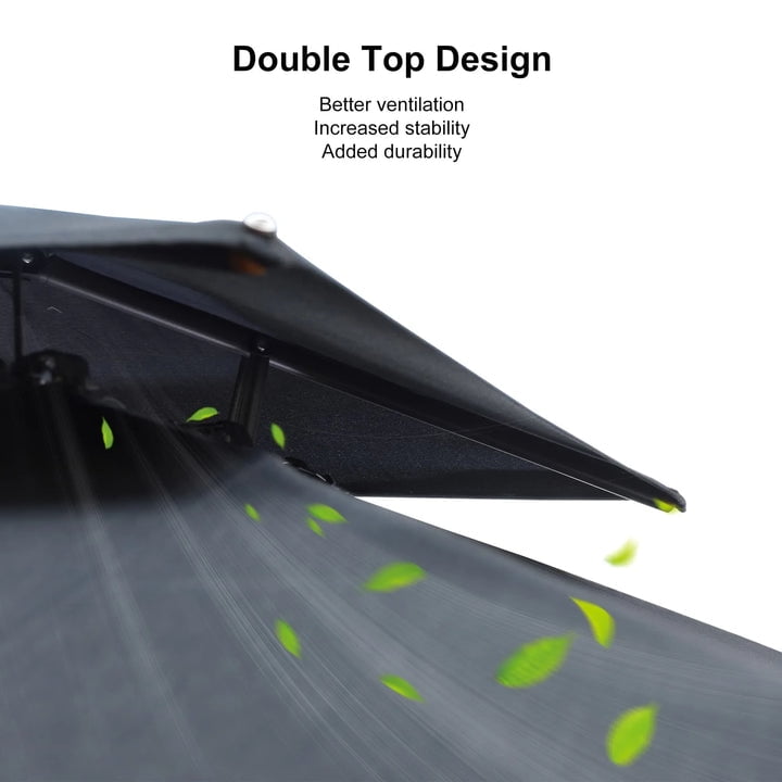 PURPLE LEAF Cantilever Umbrellas 12FT Square Large Patio Umbrella Offset Umbrella with 360°Rotation Tilting And Hanging Double Top, Grey