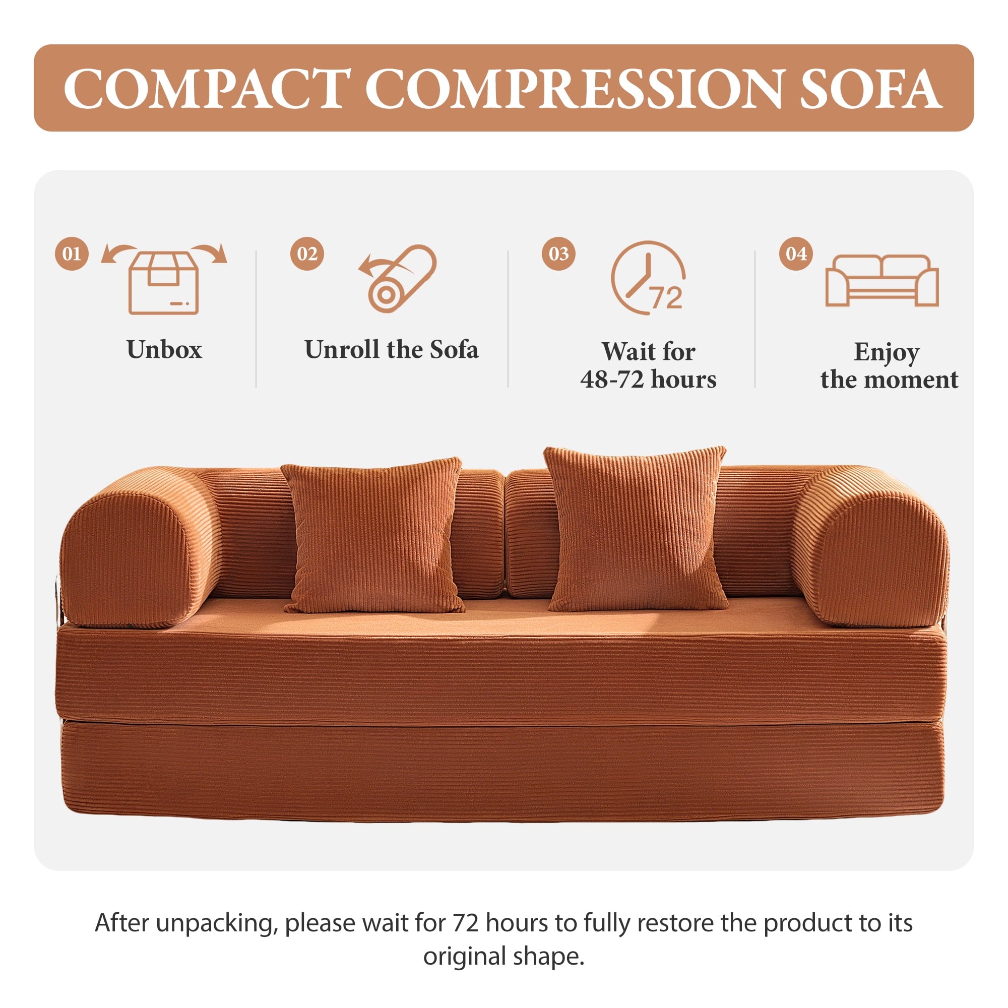 COOLHUT 63 W Combination Sofa, High Rebound Density Foam Sofa Couch, Two Forms Floor Couch Three Seats Sofa Bed for Living Room, Bedroom, Green