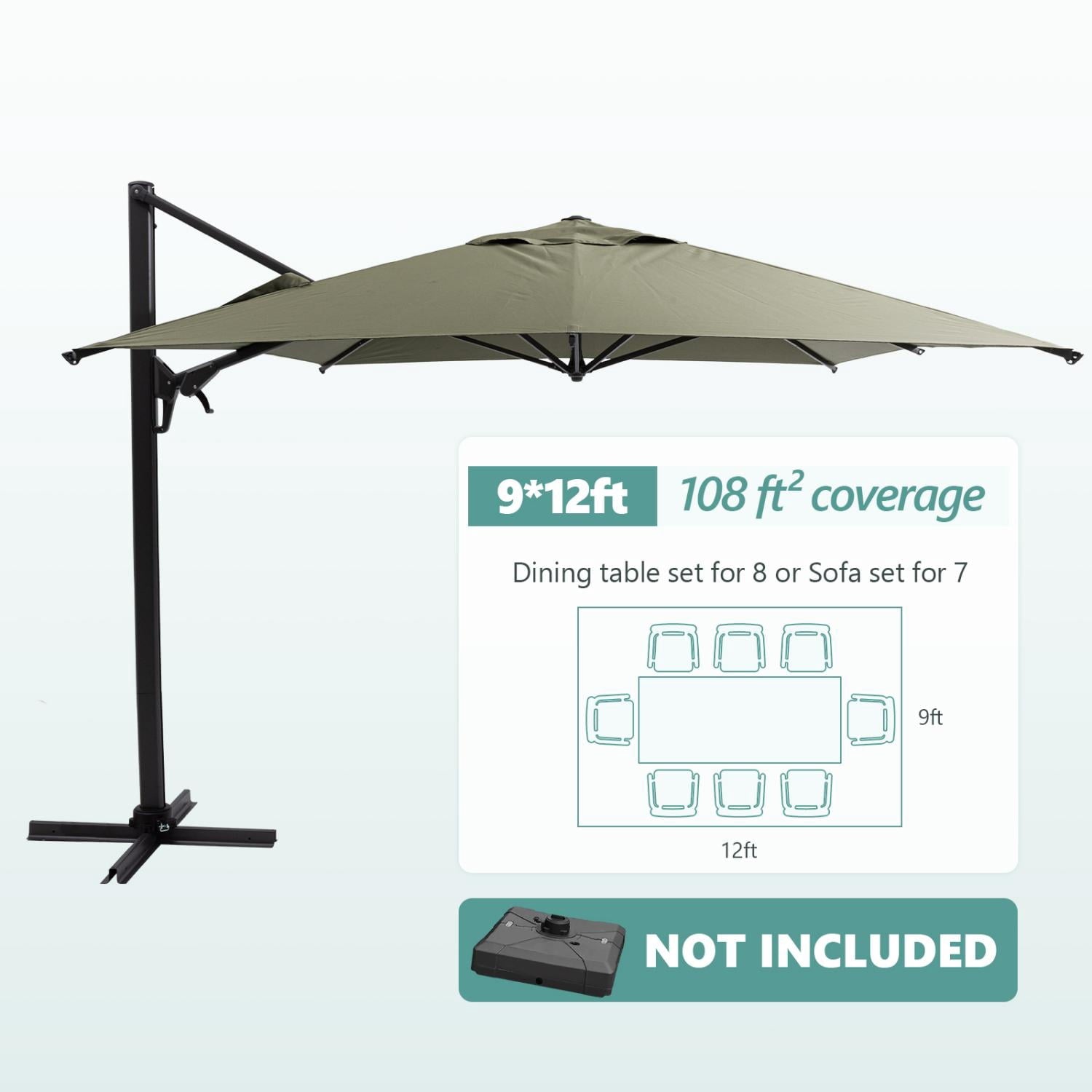 COSIEST 10FT Cream Double Top Cantilever Outdoor Umbrellas, Large Square Windproof Patio Umbrella for Garden, Deck, Pool