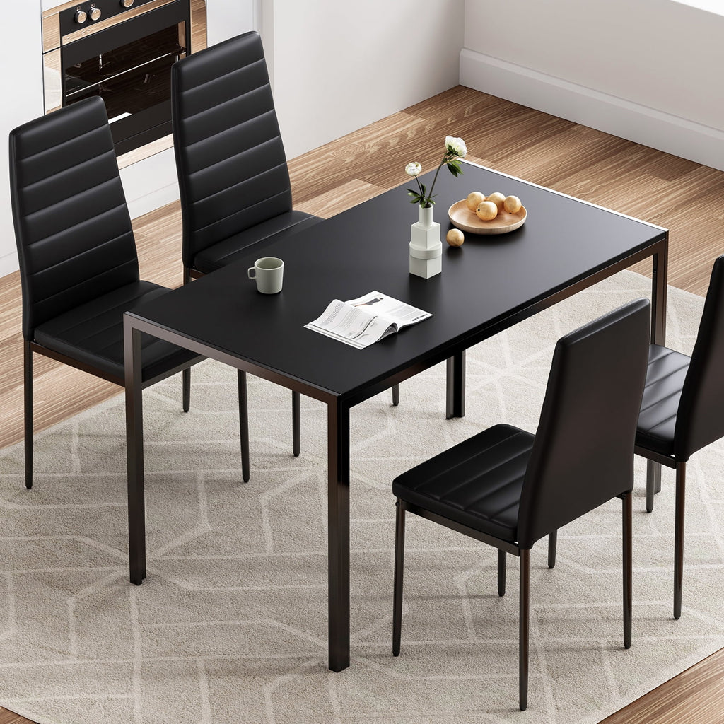 Farini White Dining Chairs Set of 4 for Kitchen Room,PU Leather Kitchen Side Chairs with Metal Frame