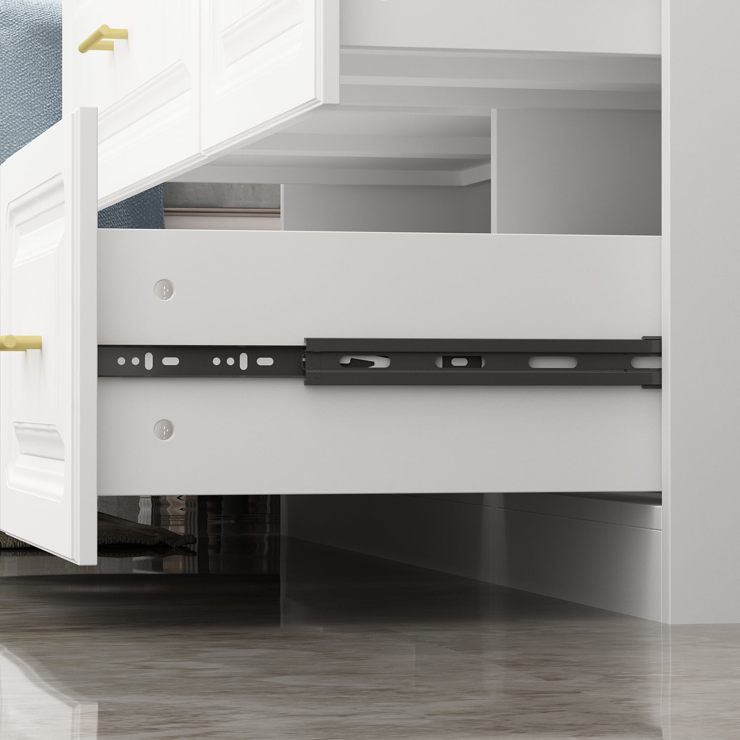 OxyLife 2 Door Wardrobe Armoire, White Closet Storage Organizer with Drawers and Shelves
