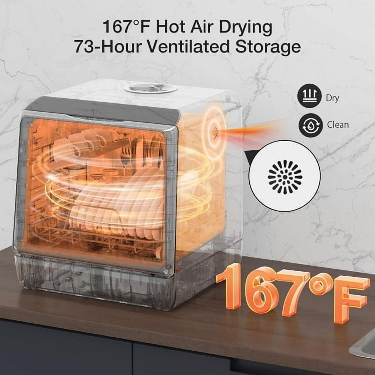 Portable Countertop Dishwashers, Compact Smart Dishwashers with 5 L Built-in Water Tank,5 Modes and Baby Care for Apartments& RVs, No Installation Needed