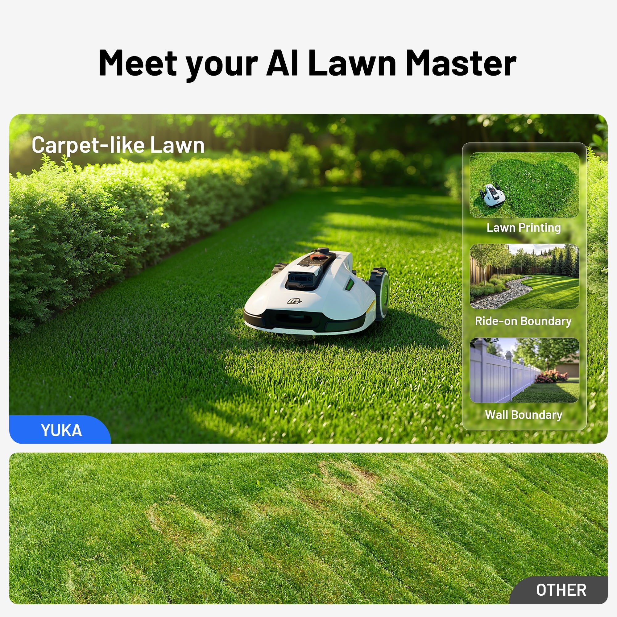 Mammotion YUKA 2000 Robot Lawn Mower,Reception 0.5 Acre, Max 0.6 Acre, Dual Cutting Discs,with 4G