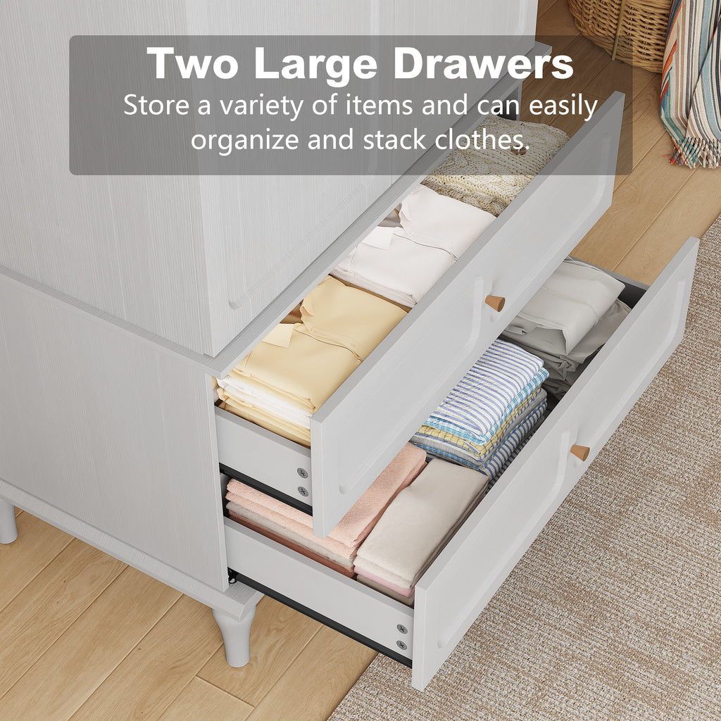 HLR 71 Tall Modern Wood Armoire Wardrobe Closet, Freestanding Cabinet with Hanging Rod for Bedroom, Brown