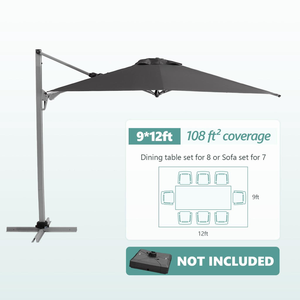 COSIEST 10FT Cream Double Top Cantilever Outdoor Umbrellas, Large Square Windproof Patio Umbrella for Garden, Deck, Pool