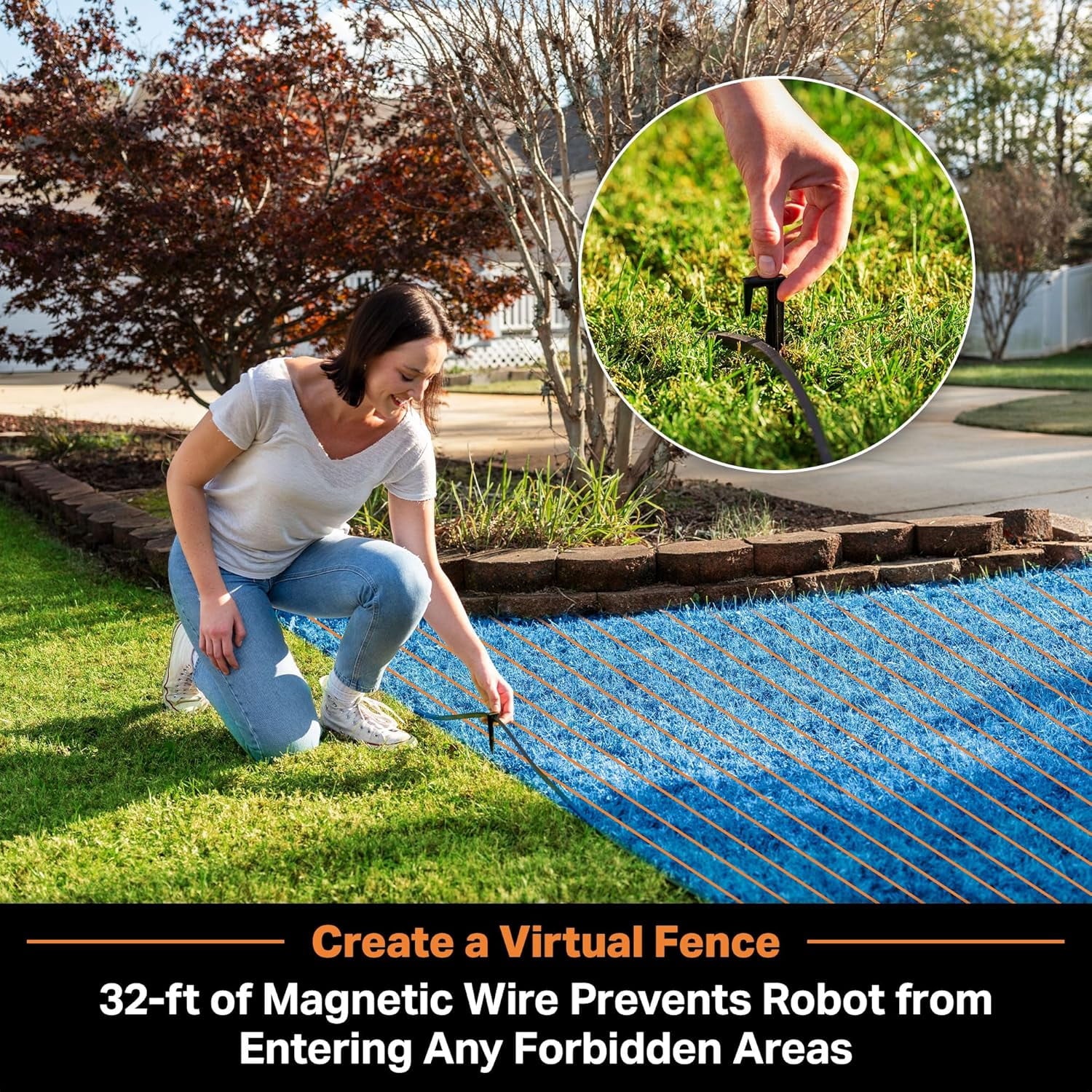 Newly Upgraded LawnMaster OcuMow™ VBRM601YCM MAX Perimeter Wire Free Robot Lawn Mower Cuts Small Lawns 2000-3500 Square Feet with Optical Navigation, Obstacle Avoidance, Low Noise and No Go Function
