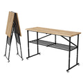 68 Folding Workbench with 1.5 Thick Hardwood Top, 2000 LBS Heavy Duty Adjustable Height Garage Work Table with Locking Wheels for Shop, Office, Crafting
