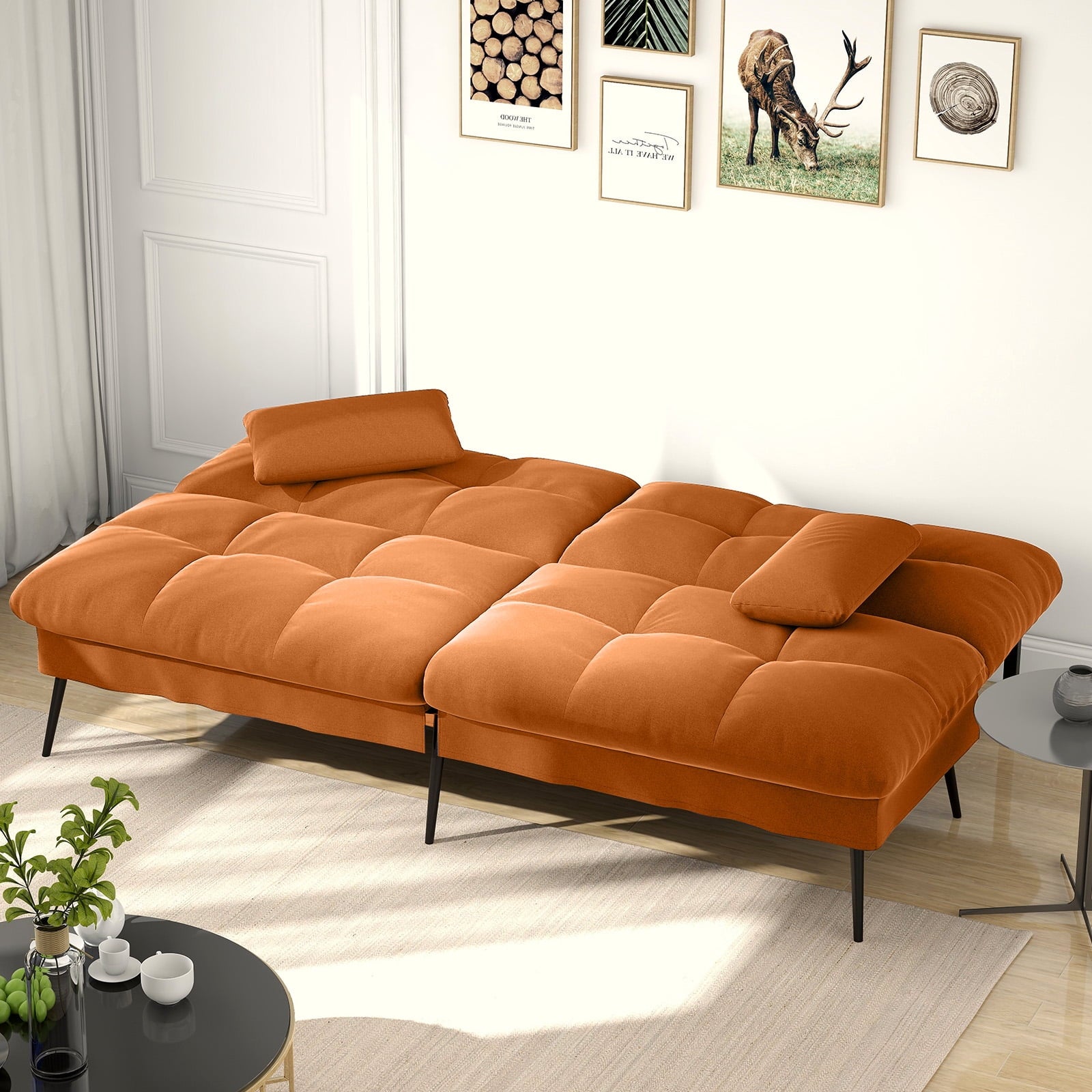 COMHOMA Cloud Comfort Convertible Futon Sofa Bed, Gray