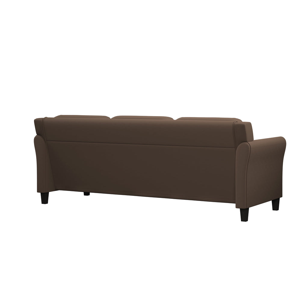 Lifestyle Solutions Taryn Curved Arms Sofa, Black Fabric