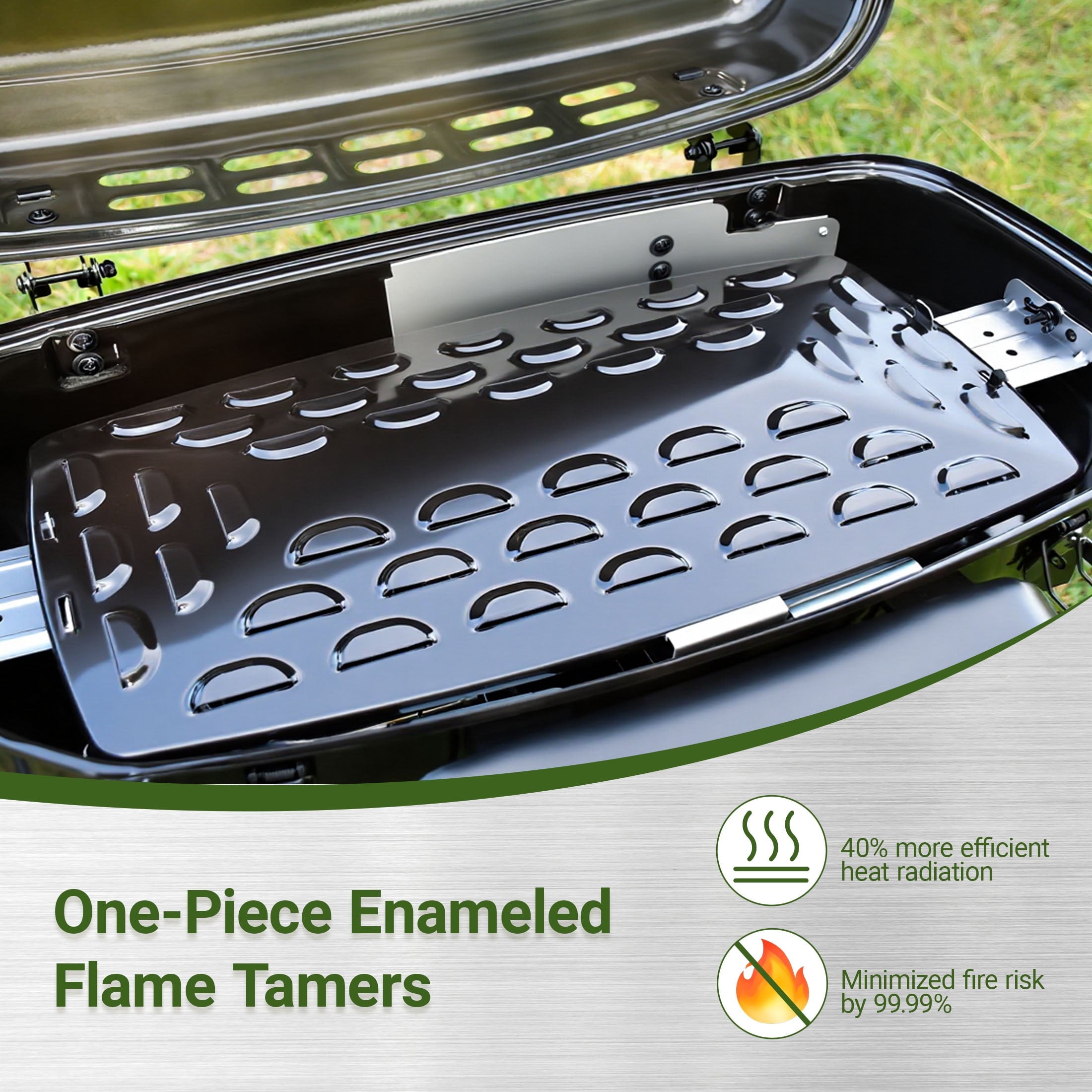 Brand Man Portable 2-Burner Camping Propane Gas Grill, Enameled Foldable BBQ with Griddle for Outdoor Cooking, Green