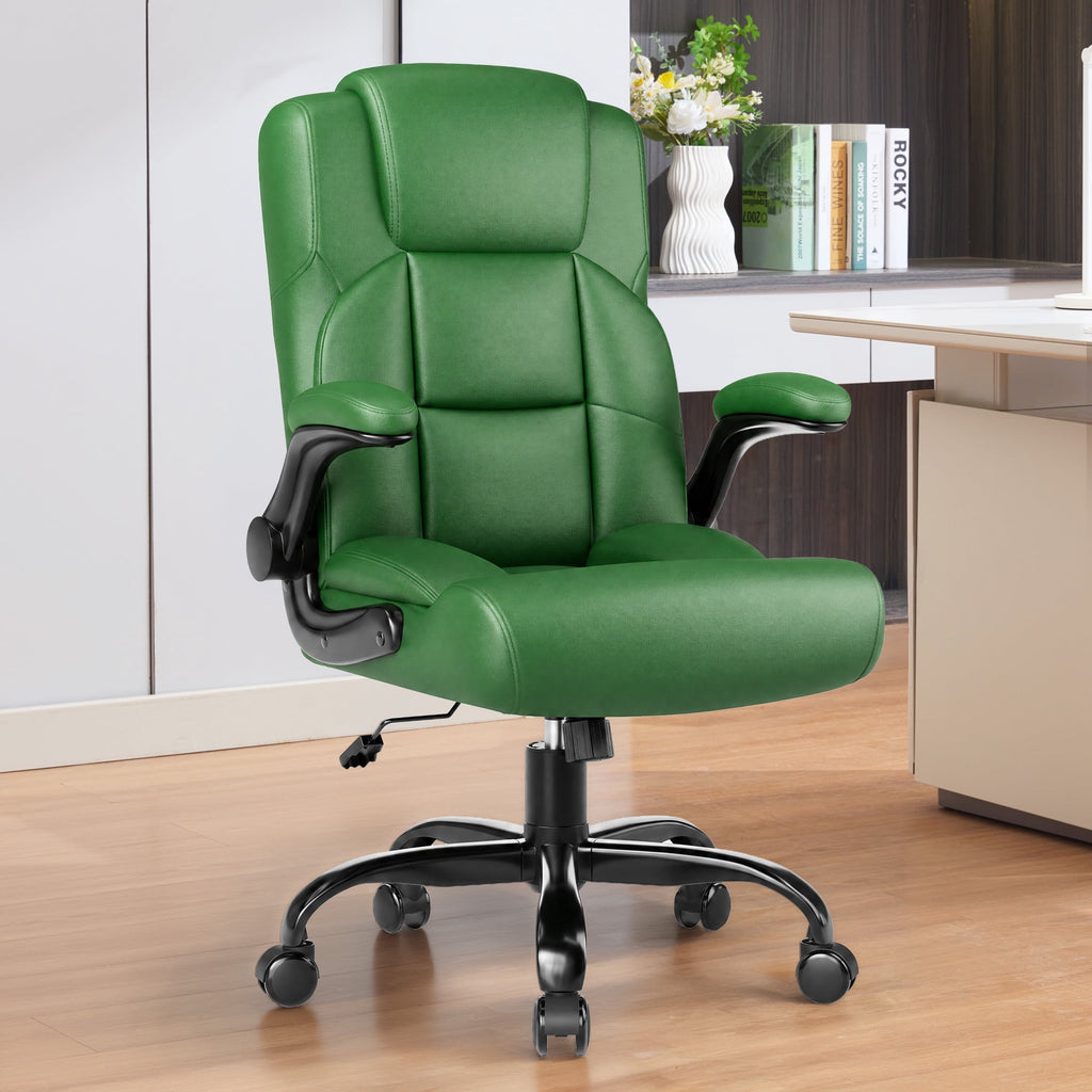 JONPONY Leather Office Chair, Big and Tall Office Chair 400LBS Wide Seat Ergonomic Computer Desk Chair High Back Executive Leather Chair Adjustable Task Chair Lumbar Back with 1-Year Warranty, Black