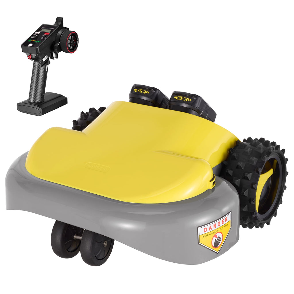 ZIPmow A106-RC Self-Propelled Cordless Lawn Mower - Remote Control, AWD, 45° Slope Climbing, 2-3 Inch Cutting Height, 60Min Runtime with Dual 3Ah Batteries, 17lbs Ultra-Lightweight