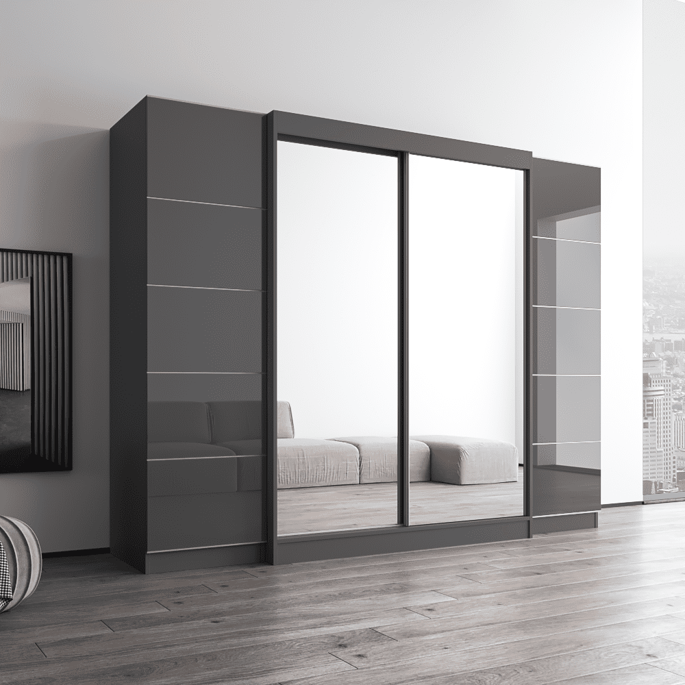 Aria 2D-EXEX Wardrobe with 2 Mirrors