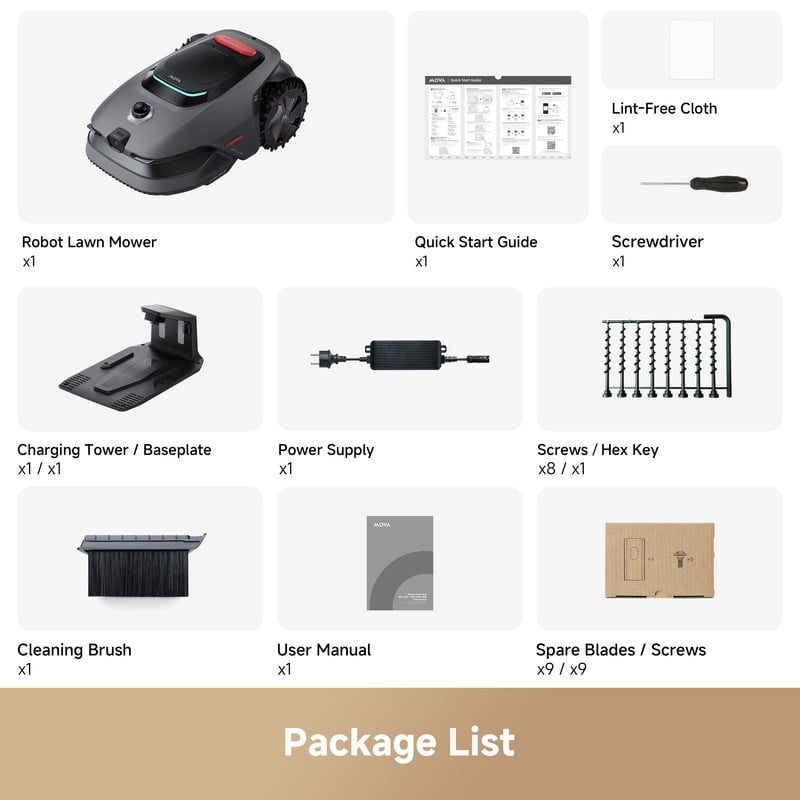 MOVA LiDAX Ultra 2000 Robotic Lawn Mower,Dual Mapping,0.5 Acres,Edge Cutting, Adjustable Cutting Height, Smart Obstacle Avoidance