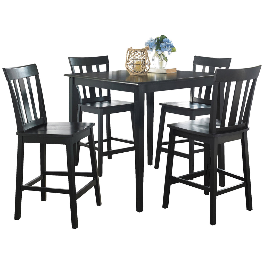 Mainstays 5 Piece Mission Counter Height Dining Set, Solid Wood, Cherry Color for Indoor