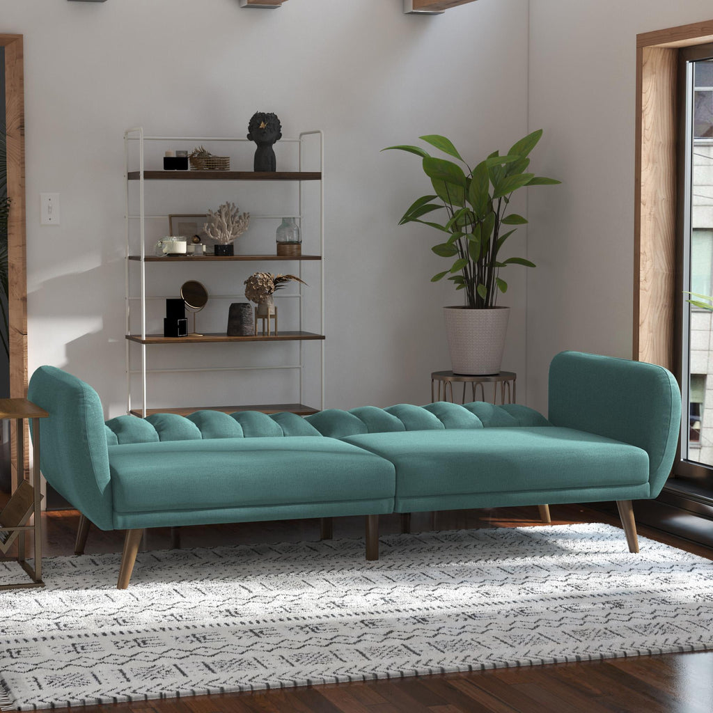 Novogratz Brittany Futon, Blue Linen