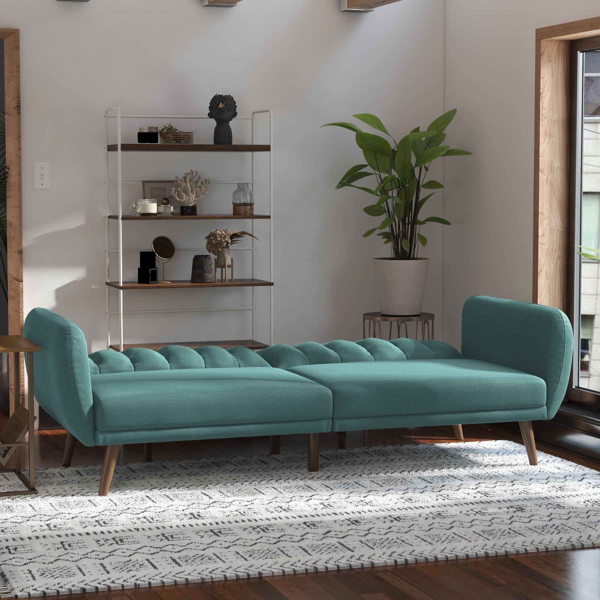 Novogratz Brittany Futon, Blue Linen