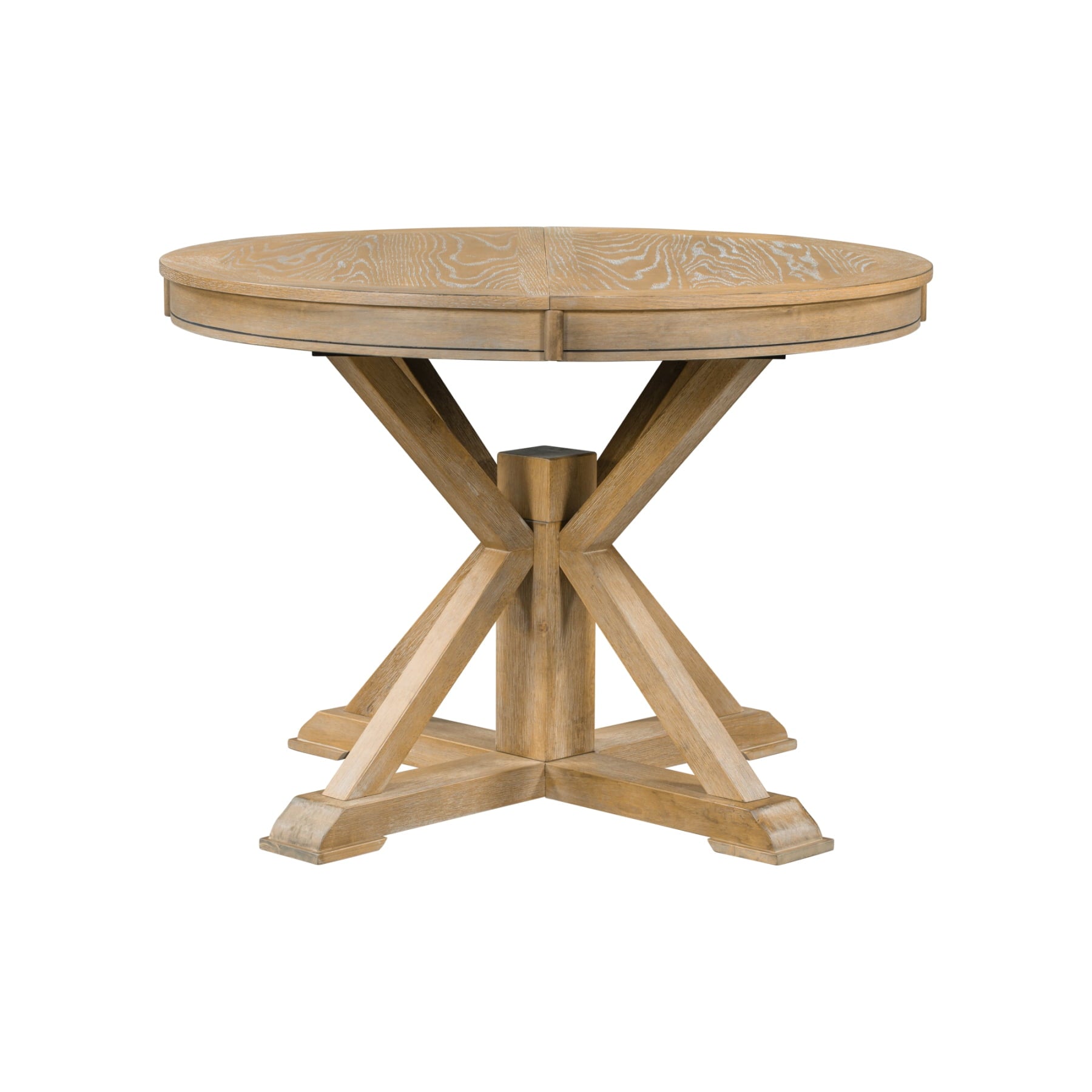 Harper & Bright Designs Extendable Dining Table Set for 4 Upholstered Chairs Functional Retro Style Table for Dining Room Kitchen, Natural Wood Wash