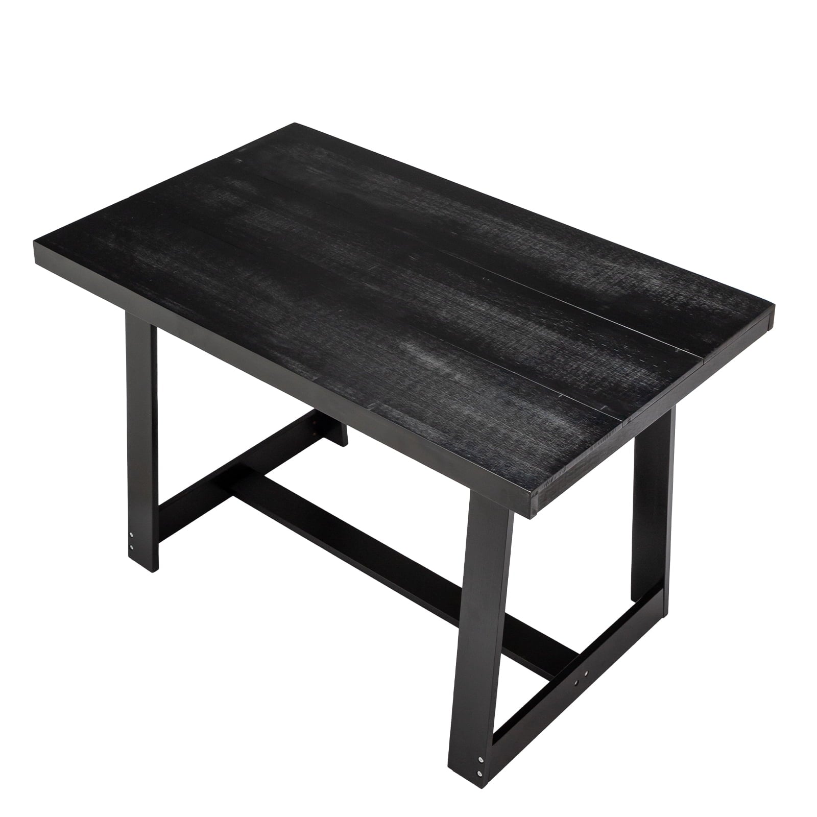 Ktaxon Pine Wood Dining Table for 4, 47.3 Rectangle 4-Person Indoor Farmhouse Kitchen Table Solid Wood Dinner Breakfast Table for Small Space, Apartment Friendly, Black