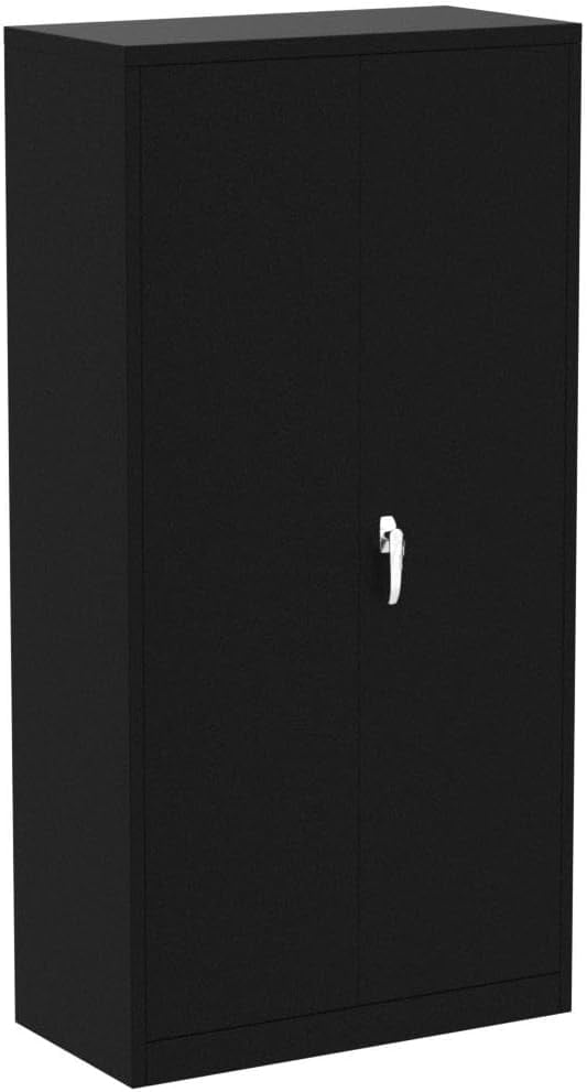 SUNCROWN Garage Storage Cabinets with Doors and Shelves, 72 Steel Tool Locking Cabinet, Metal Storage Cabinet for Home Office, Warehouse, School (White)