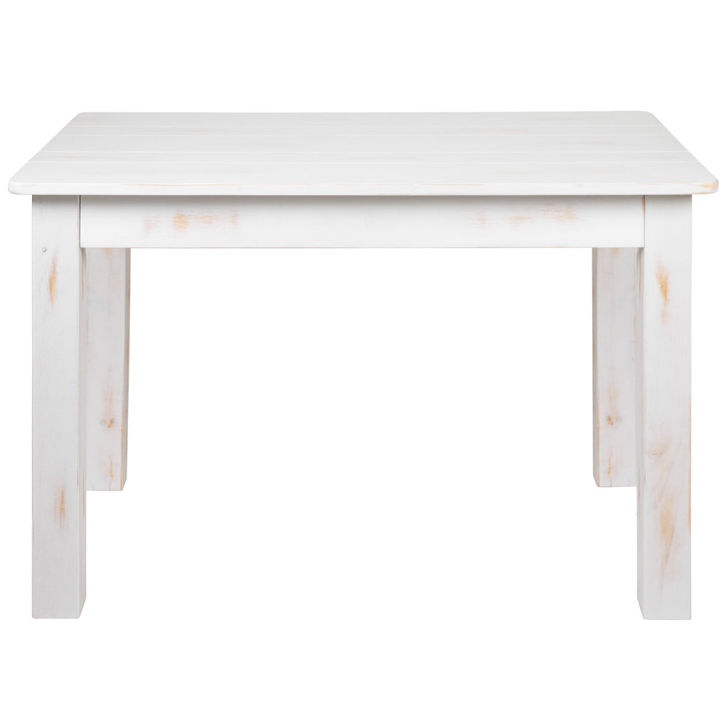 Jessamine 46 x 30 Rectangular Antique Rustic Solid Pine Farm Dining Table