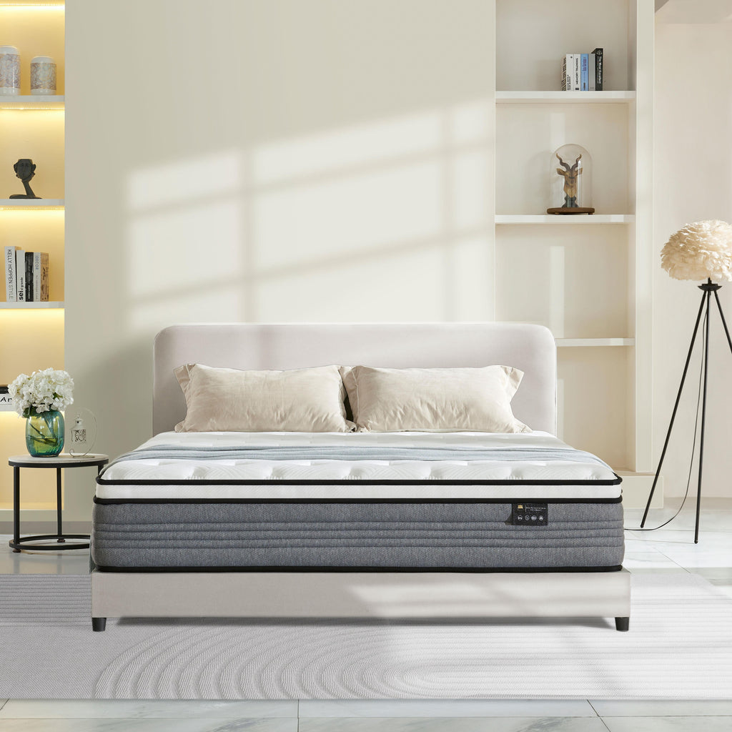 Giovanly 12 inch Full Hybrid Mattress in a Box, Memory Foam and Individually Wrapped Pocket Coils, Medium Firm, Motion Isolation & Edge Support, Breathable Cooling Gel, CertiPUR-US Certified