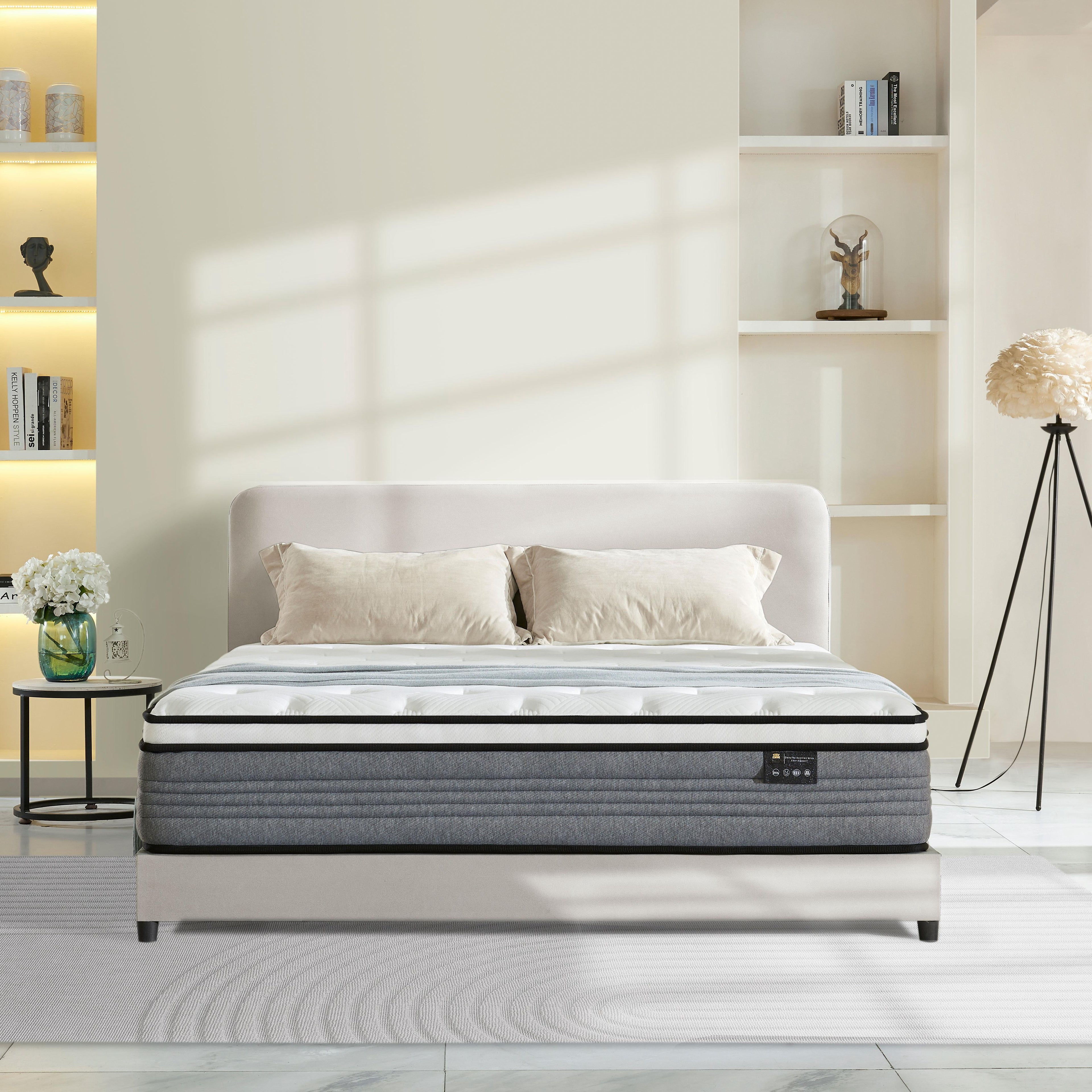 Giovanly 12 inch Full Hybrid Mattress in a Box, Memory Foam and Individually Wrapped Pocket Coils, Medium Firm, Motion Isolation & Edge Support, Breathable Cooling Gel, CertiPUR-US Certified