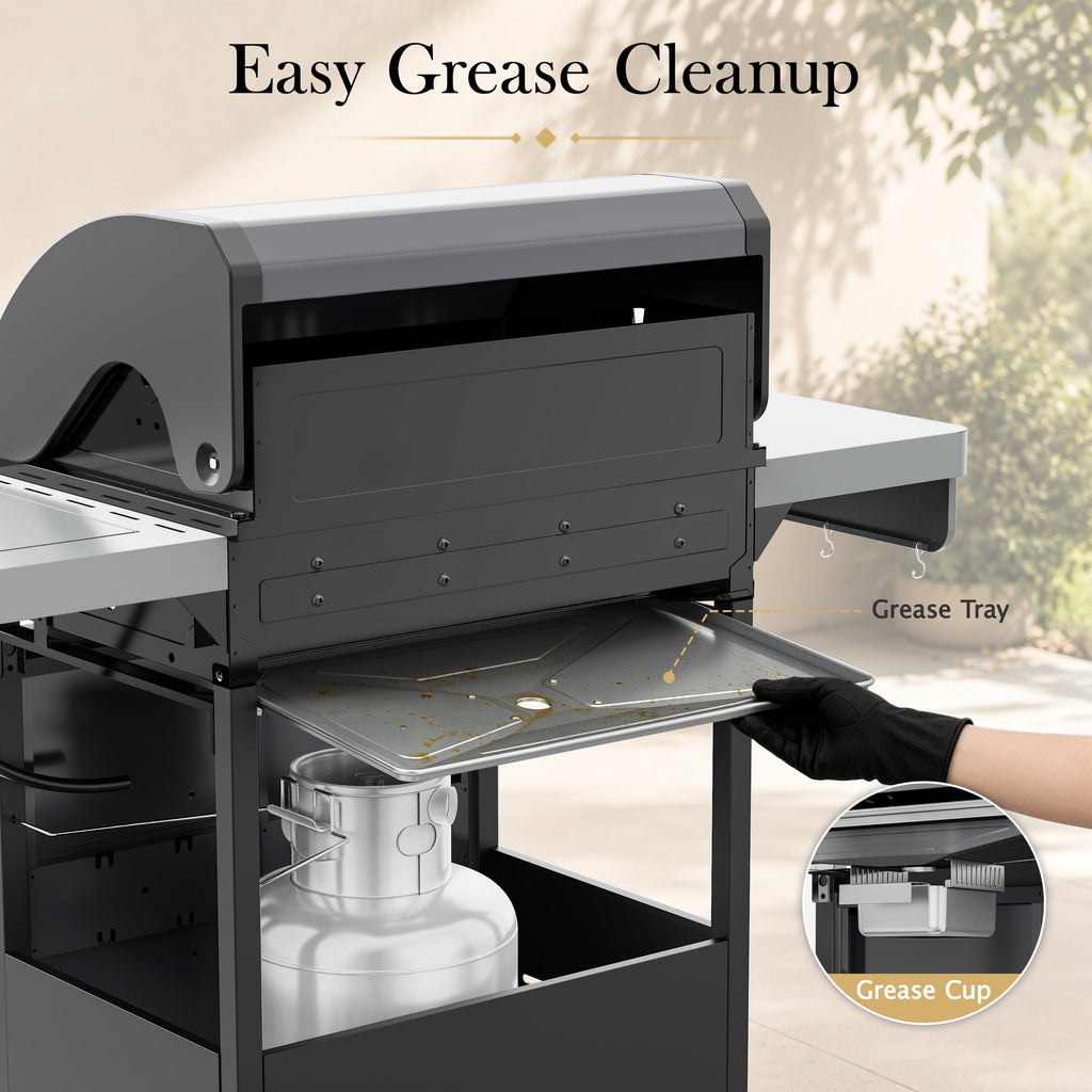 72,000 BTU Gas Grills Clearance, 6-Burner Propane BBQ Grill with Side Burner, 650 Sq.In Cooking Area, Cast Iron Grates, Warming Rack, Thermometer, Outdoor Grill for Patio Backyard