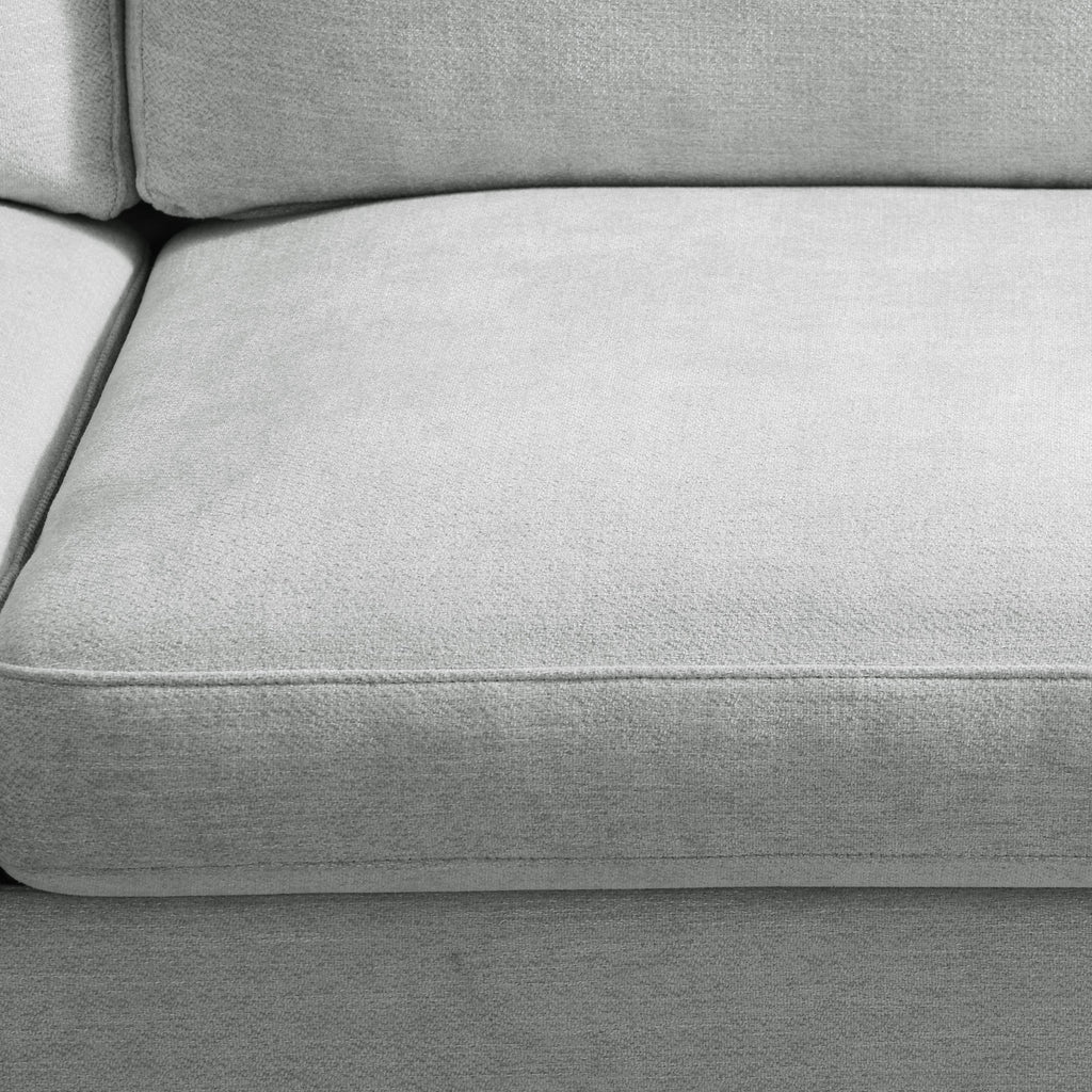 Poshby 88.58''W 3 Seater Sofa Couch with Chenille, Modern Square Arm for Living Room, Light Gray