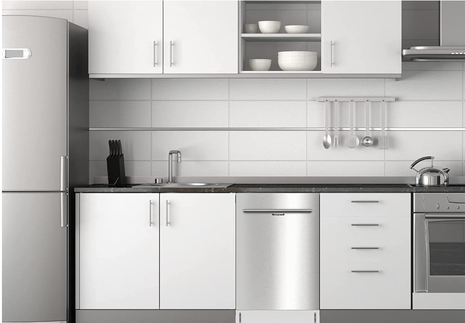 Honeywell 18 inch Dishwasher with 8 Place Settings, 6 Washing Programs, Stainless Steel Tub