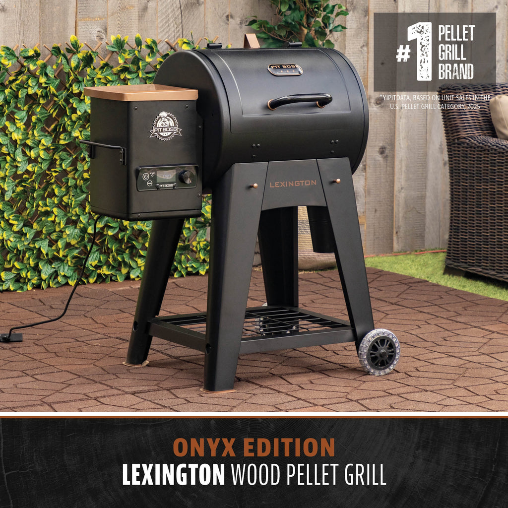 Pit Boss Pellet Smoker, Lexington 500 Square inch Wood Fired Pellet Grill, Onyx Series