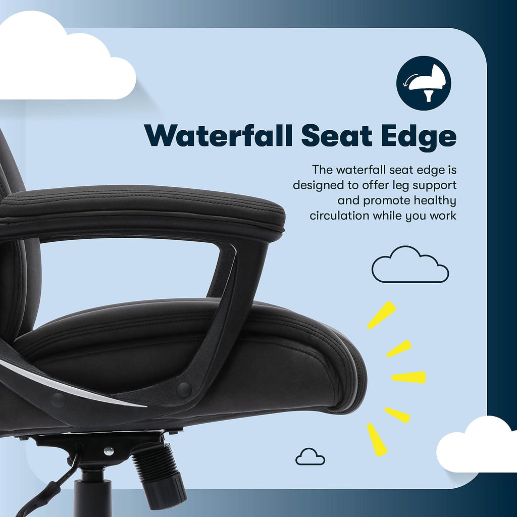 Serta Comfort Eco Office Ergonomic Computer Chair Lumber Support Black