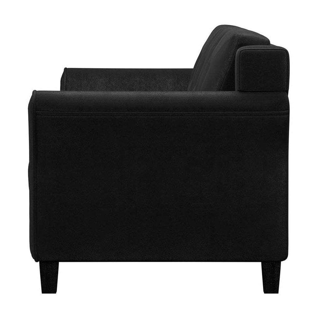 Lifestyle Solutions Taryn Curved Arms Sofa, Black Fabric