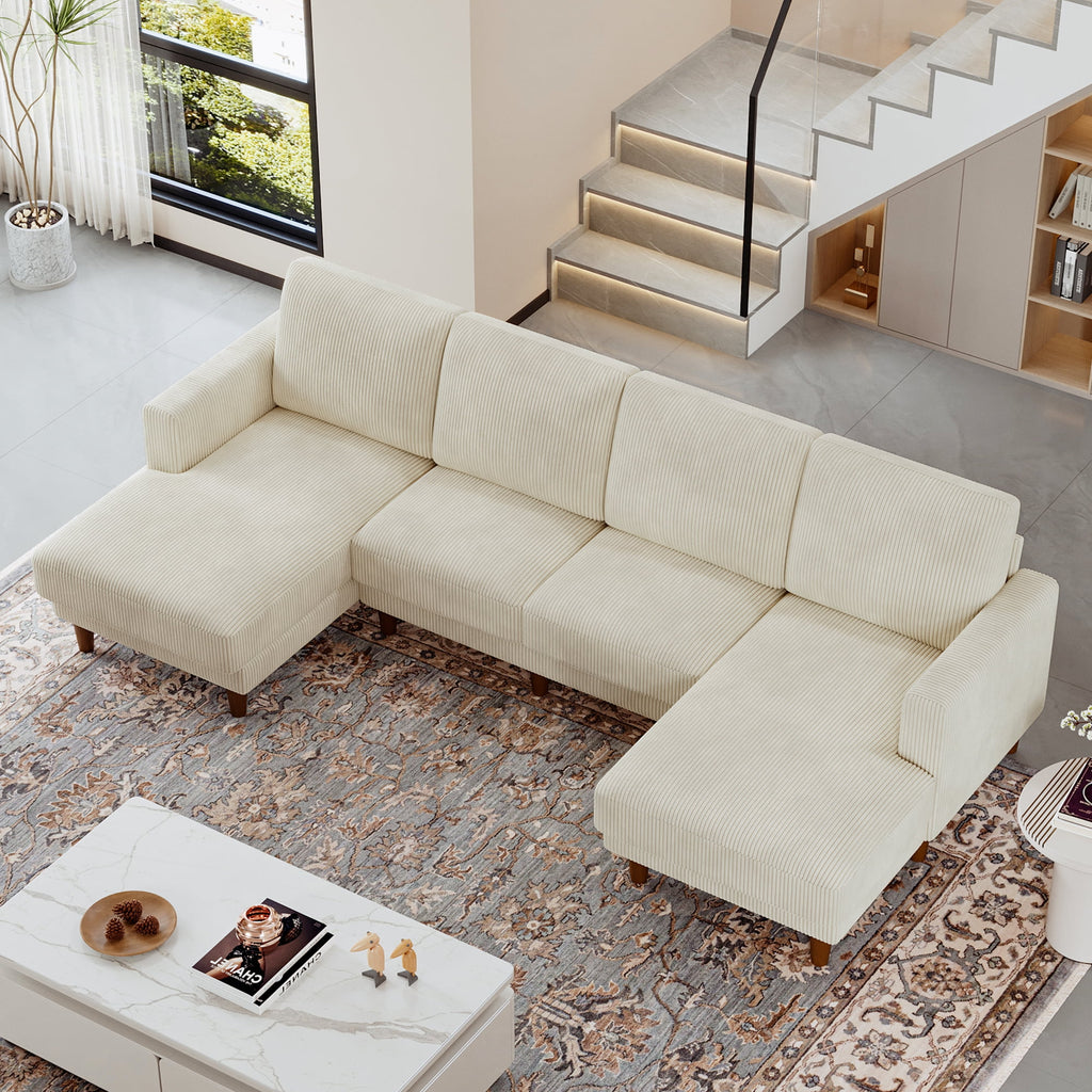 87 Corduroy Sofa,3 Seater Sofa with Extra Deep Seats,Neche Comfy Upholstered Couch for Living Room,2 Pillows,Green