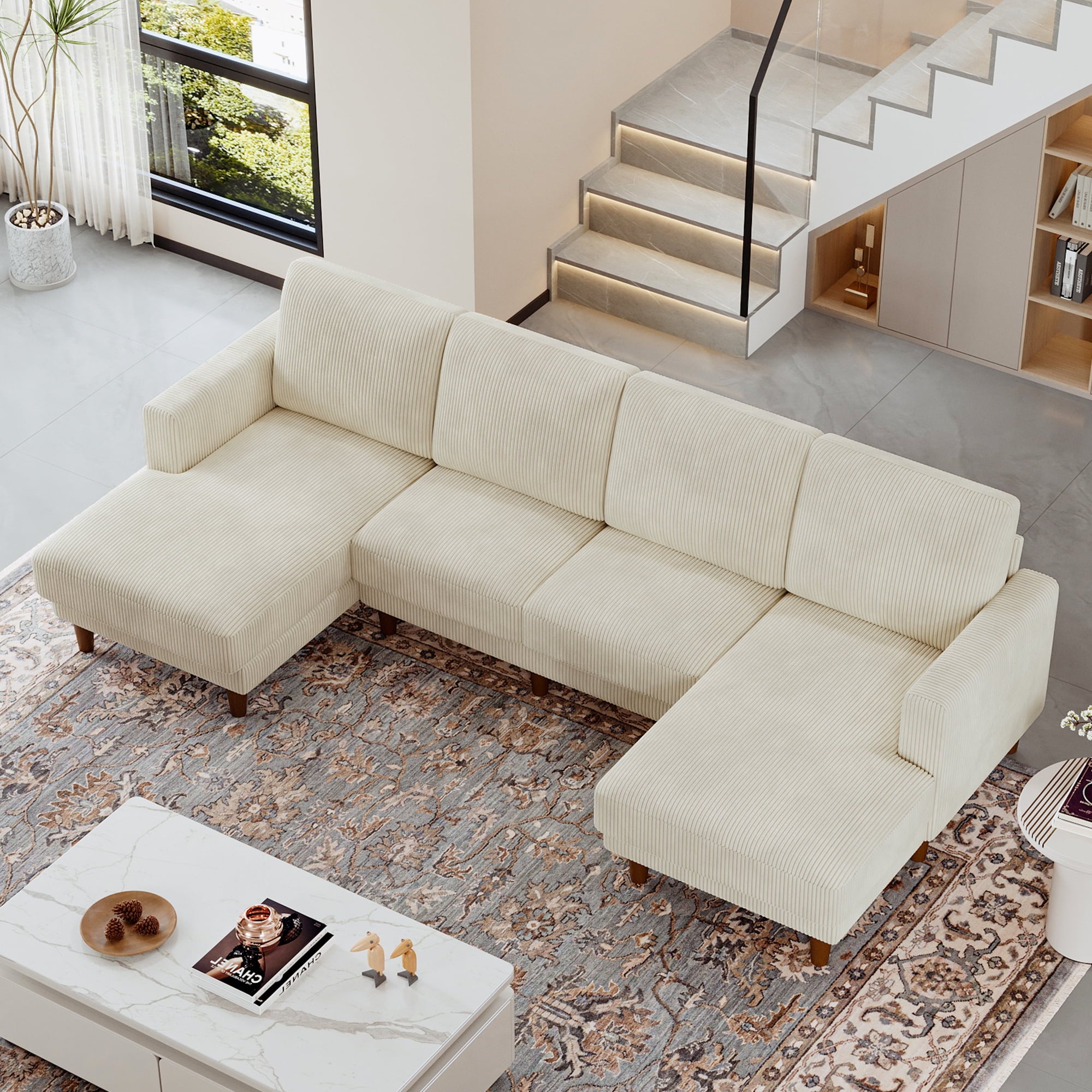87 Corduroy Sofa,3 Seater Sofa with Extra Deep Seats,Neche Comfy Upholstered Couch for Living Room,2 Pillows,Green