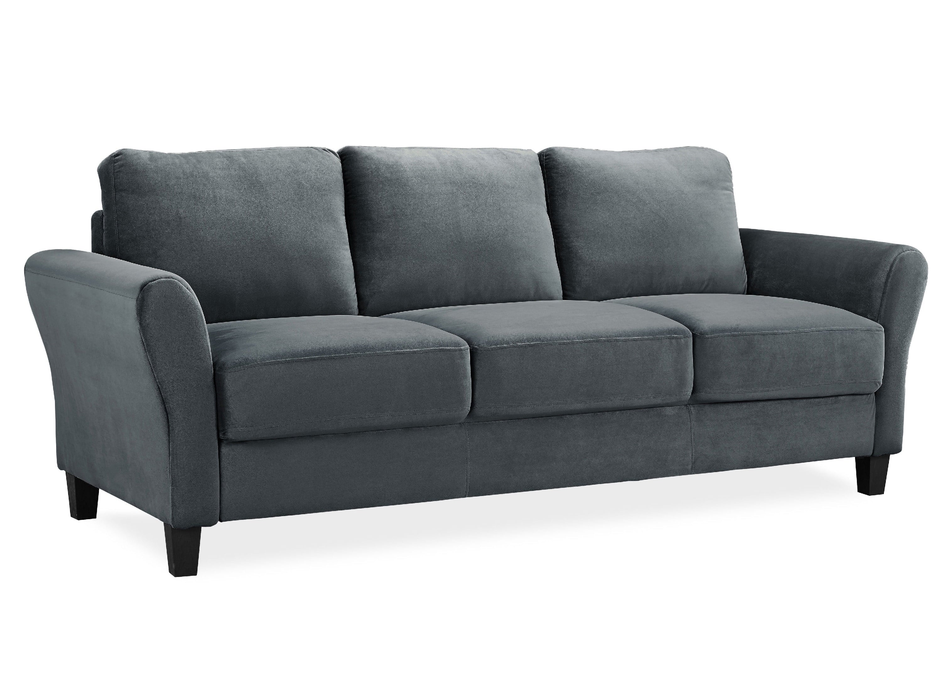 Lifestyle Solutions Alexa Sofa with Rolled Arms, Gray Fabric