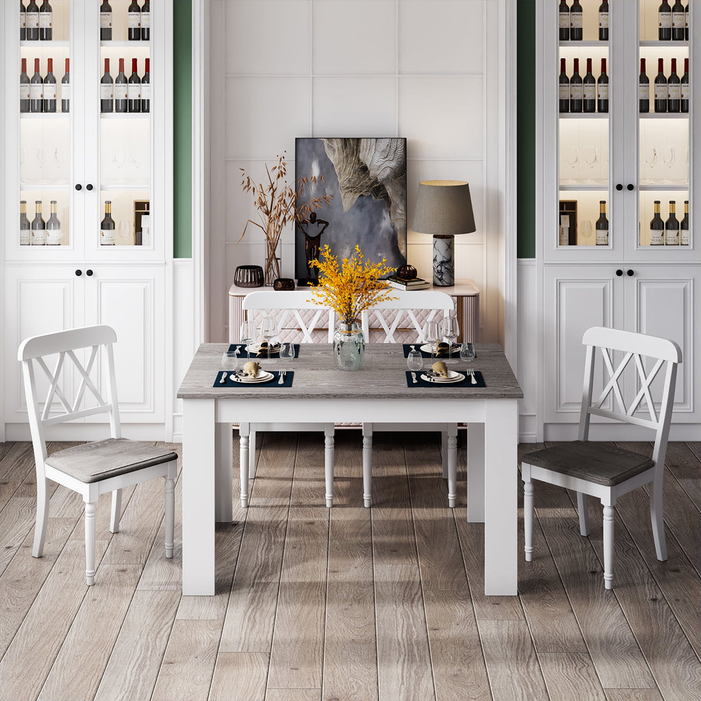 Costway Dining Table 47 Inch Kitchen Dining Table Rectangular for Small Space Dark Gray