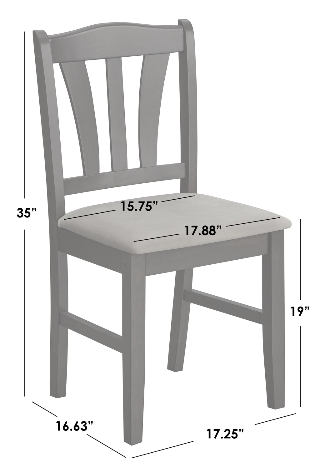TMS Metropolitan 5-Piece Wood Farmhouse Upholsered Dining Set with Table and Chairs, White