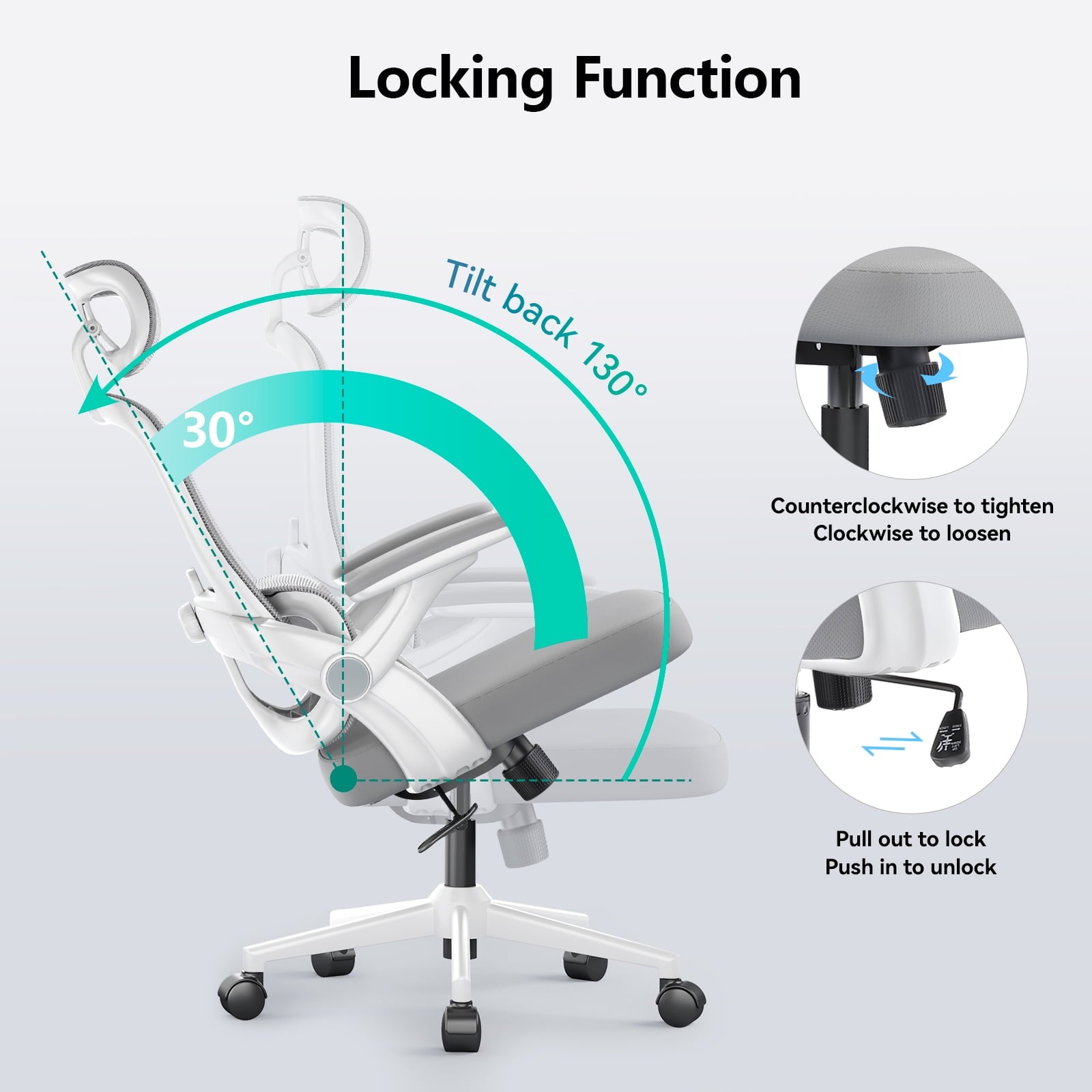 Sihoo Ergonomic Office Chair with Adjustable Lumbar Support, Mesh Backrest, 3D Armrests, 2D Headrest, Tall Seat, Recline