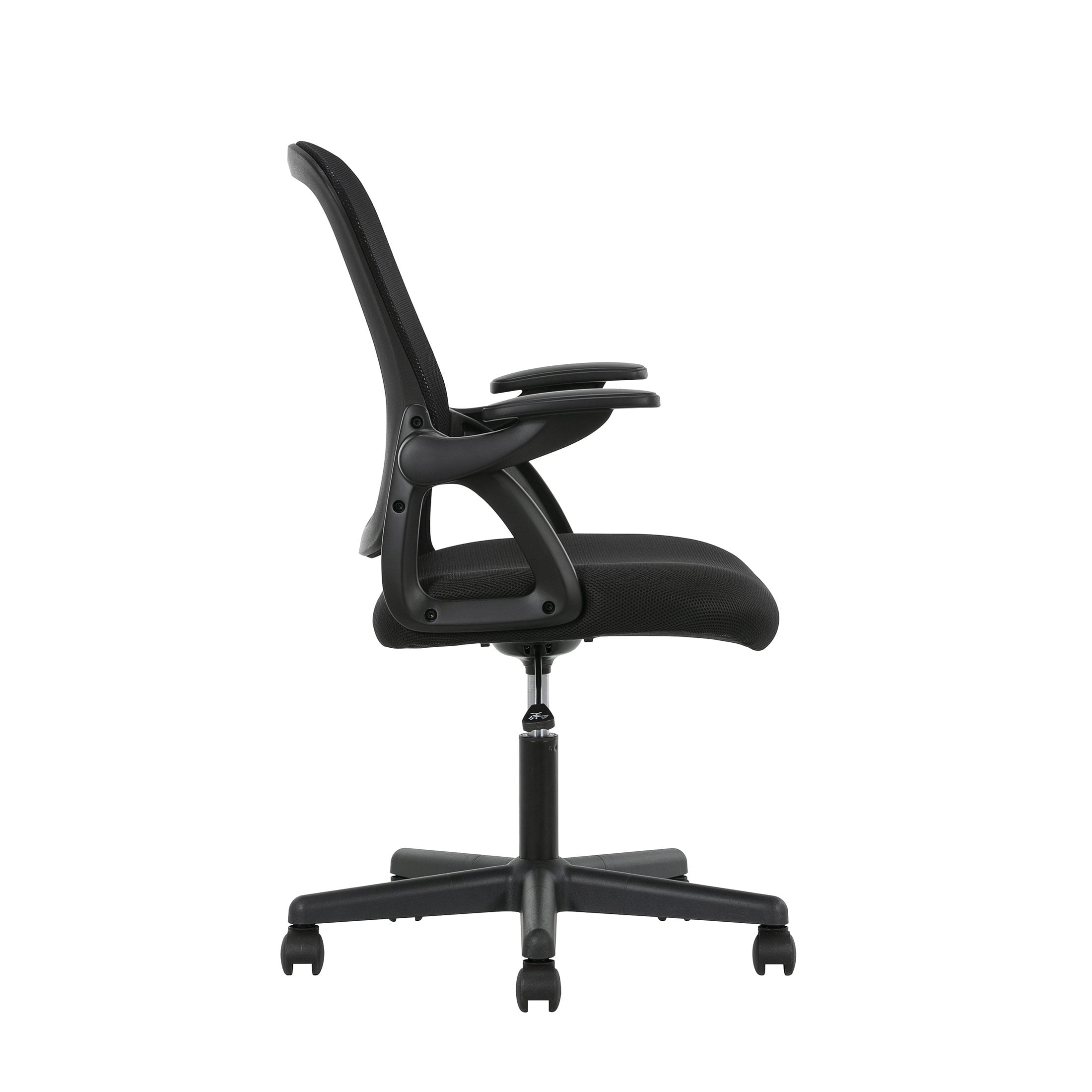 (3 pack) Mainstays Ergonomic Mesh Back Office Chair with Flip Up Arms for Adults, Black Fabric, 275lb