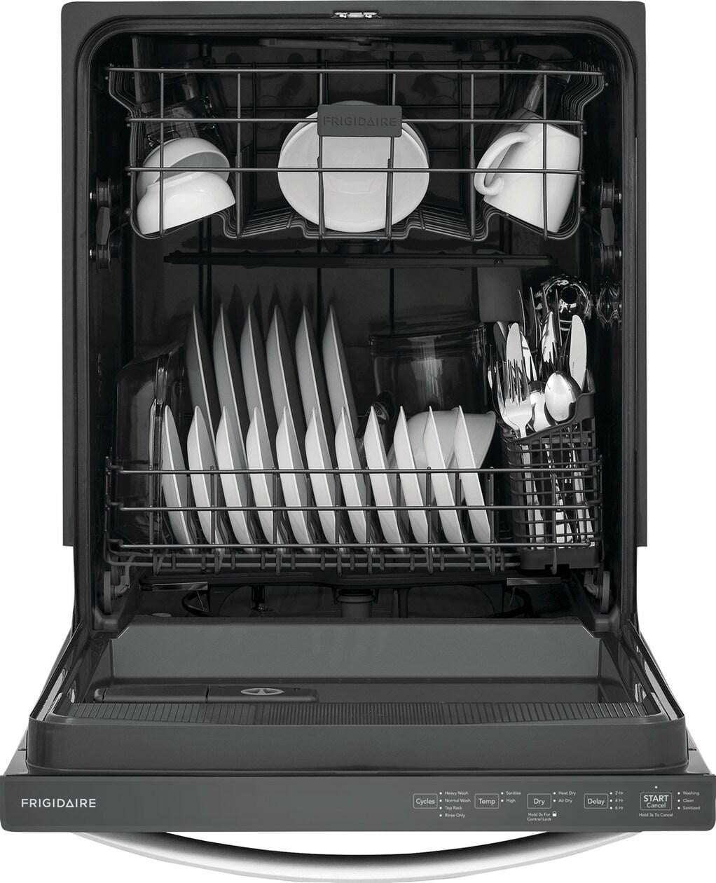 Frigidaire FDPH4316AD 24 Built-In Top Control Dishwasher, Top Control, Black Stainless Steel