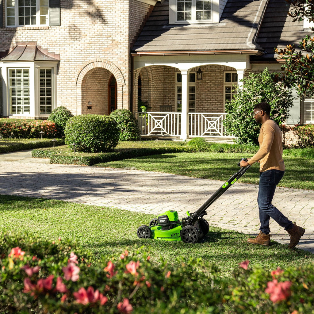 Greenworks 80V 21 Brushless Cordless Self-Propelled Lawn Mower, 4.0 Ah Battery and Rapid Charger Included