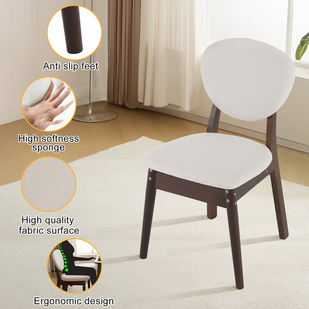 Ktaxon Dining Table Set for 4 Solid Wood Dinner Table with Padded Chairs for Home Kitchen Restaurant 47 Wood Color